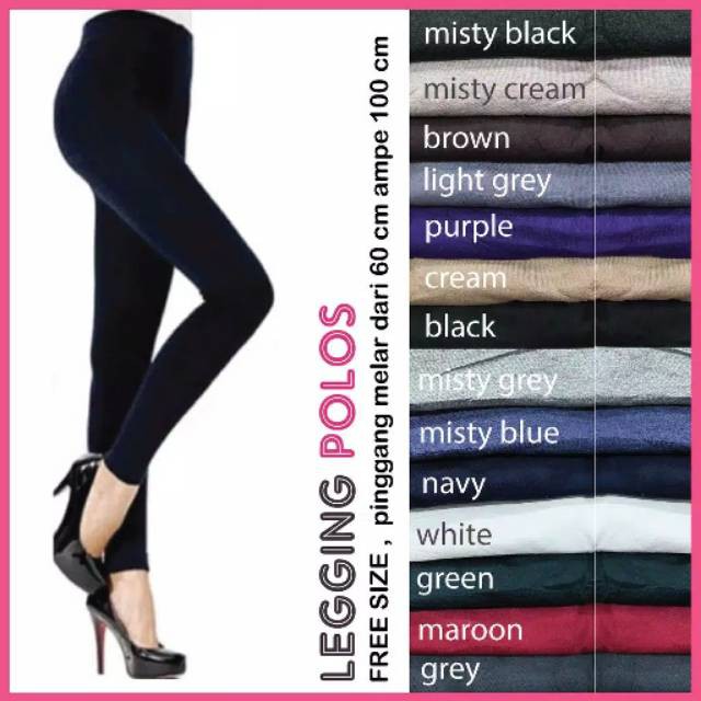 𝐊𝐈𝐑𝐀𝐍𝐈 Celana Legging Polos Dewasa Standar &amp; Jumbo Legging Panjang Spandex Premium
