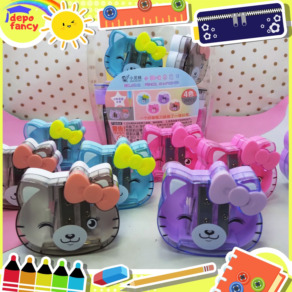

[2pcs] RAUTAN FANCY 2 LUBANG / OROTAN / SHARPENER / ONGOTAN LUCU KITTY KUALITAS TIDAK DIRAGUKAN LAGI BAHAN TEBAL R5842 (1 SET ISI 2 PCS)