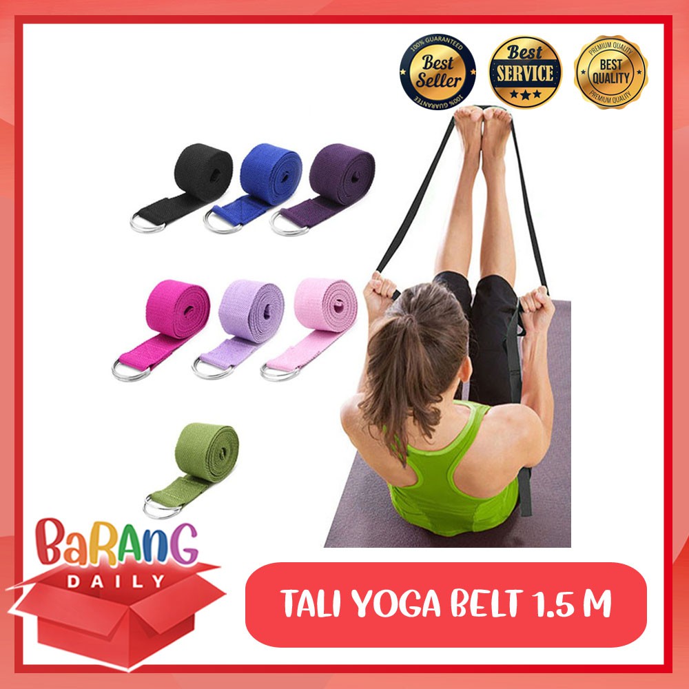 (MAINANKYU) TALI YOGA BELT STRAP D RING STRETCH 1.5 M - SENAM GYM OLAHRAGA FITNESS