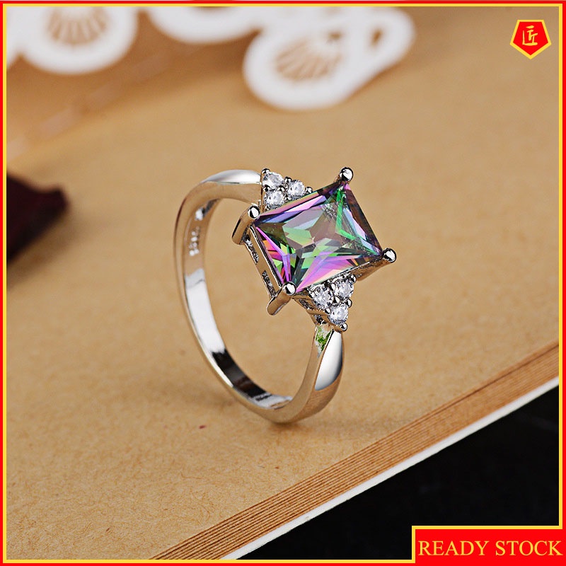 [Ready Stock]Creative Personality Inlaid Colored Gem Ring