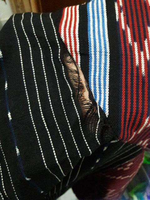Long Outer Tenun Ikat Tradisional Asli Murah (seri Toraja Grey)
