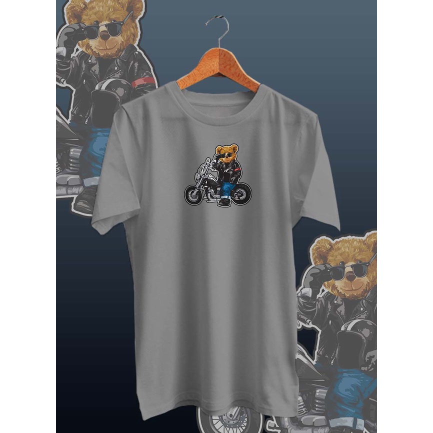 BAJU KAOS DISTRO PRIA BEAR MOTOCYCLE /KAOS PRIA/KAOS DISTRO/KAOS MURAH PRIA/UNISEX/COTTON COMBED 30s