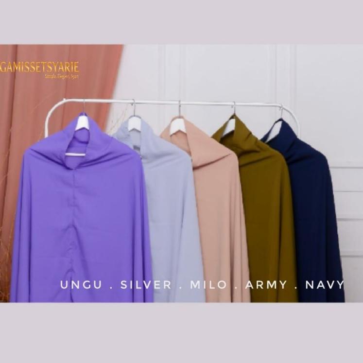"PNN.27Jn22ˣ" Khimar Bolong Tangan Jumbo Syari Kerudung Handsplit Jilbab Wolfis Sepaha Sebetis Nonpe