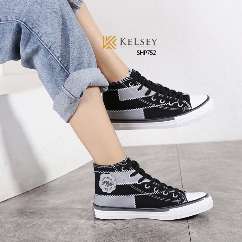 (GRATIS ALAS KAKI) Nicole Sepatu Sneakers Kanvas Wanita Kelsey / Sepatu Kerja Anak Remaja Hingga Dewasa SHP752