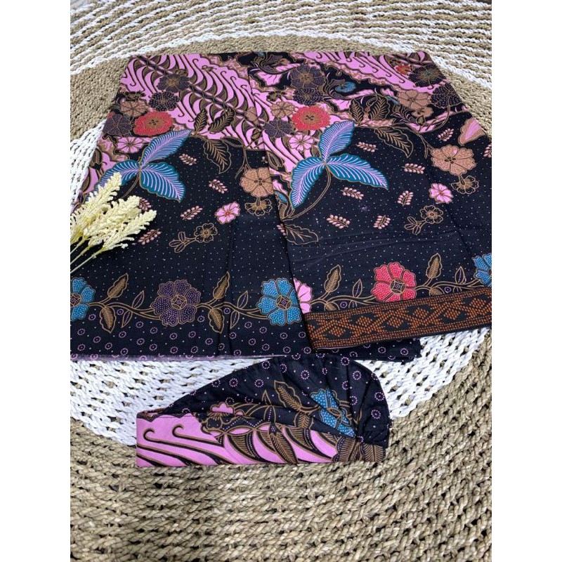 Set Couple katun Batik (kamen lembaran cewek + + Saput + udeng setengah jadi)