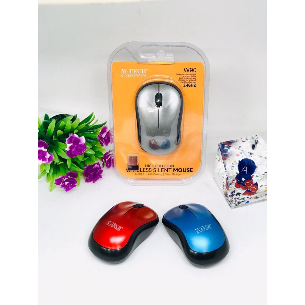 M-Tech W90 Wireless Silent Mouse 2.4Ghz Mtech W90 mouse blueetooth