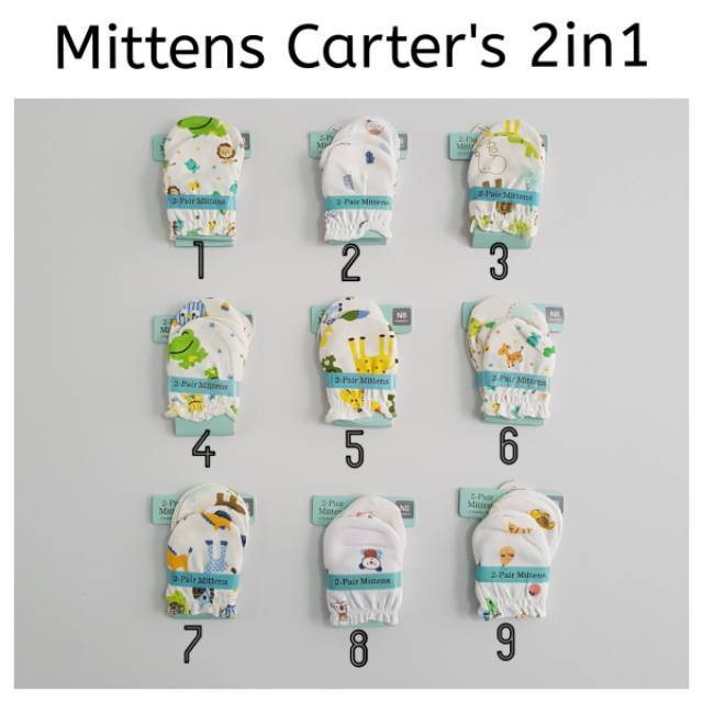 Sarung Tangan Bayi - Mittens Baby 2in1