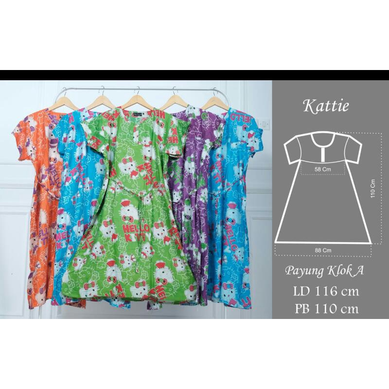 Daster Payung Motif Kattie Busui Bumil Bahan Rayon Adem Halus dan Bagus Bisa Pilih Warna