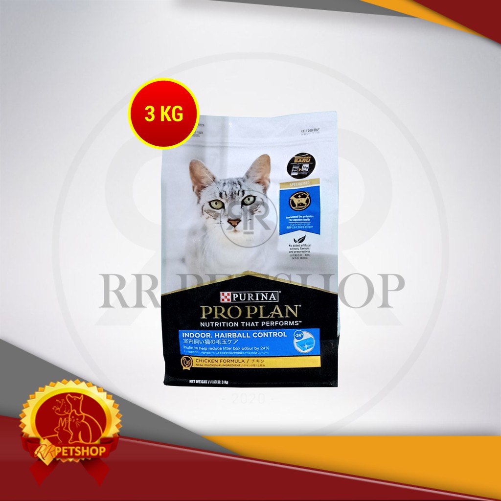 ProPlan Makanan Kucing Indoor Pro Plan Hairball Chicken Ayam 3 Kg