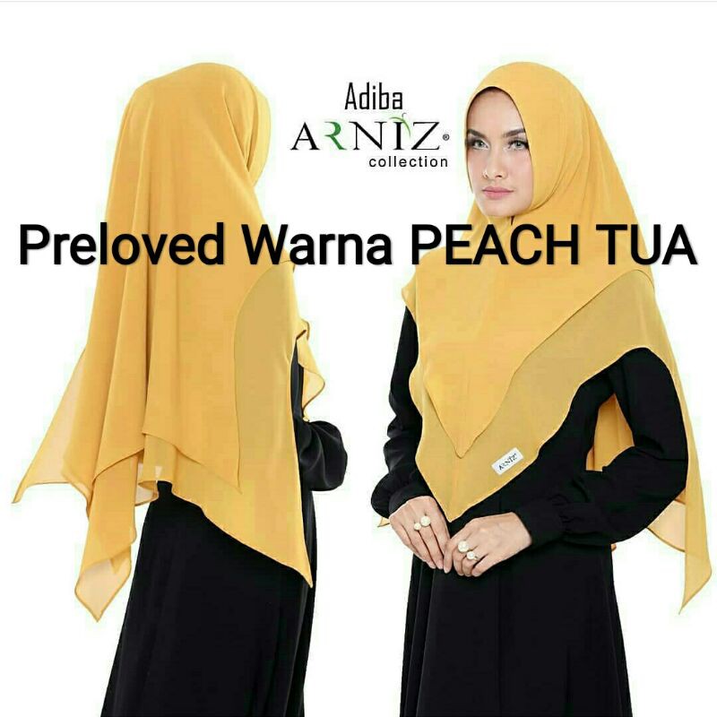(PEACH) Preloved Adiba Khimar Original Arniz Preloved Khimar Preloved Arniz Preloved Khimar Ceruty