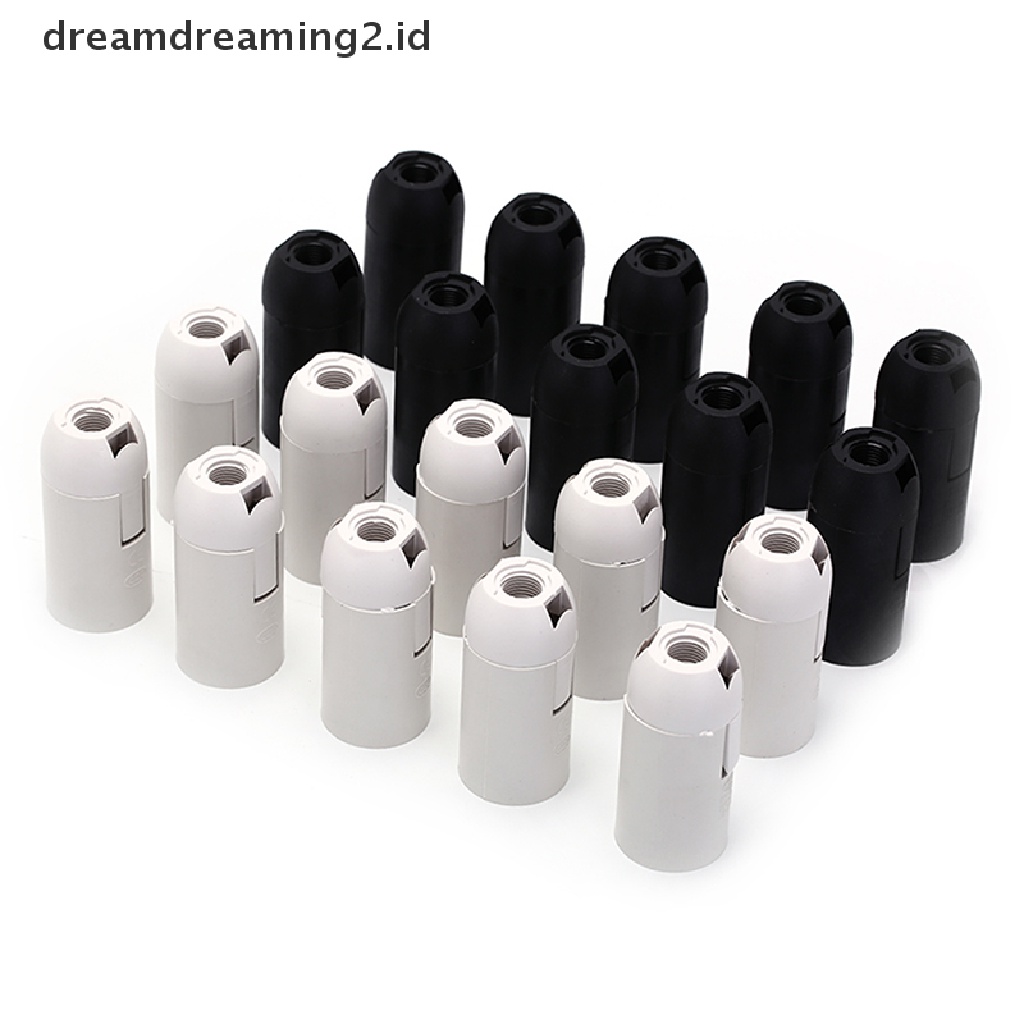 (LIKE) 10pcs Fitting Lampu E14 Bahan Plastik Warna Hitam