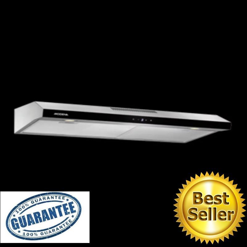 Cooker Hood Modena Moderno Rx 7632  Penghisap Asap Slim Hood 70Cm Stainless Hitam