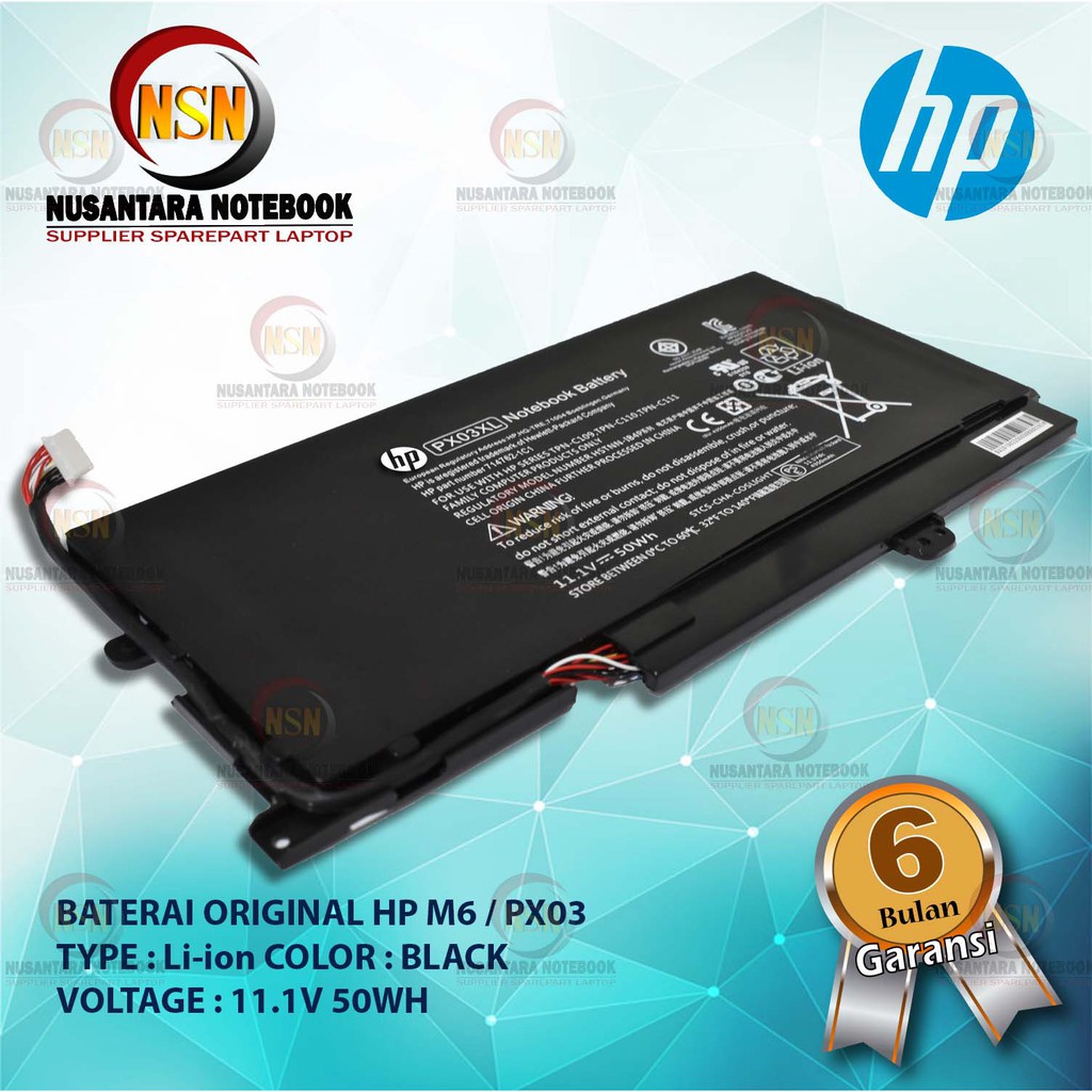 Baterai Original Hp Envy 14 HSTNN-LB4P Touchsmart M6 PX03 PX03XL 50WH