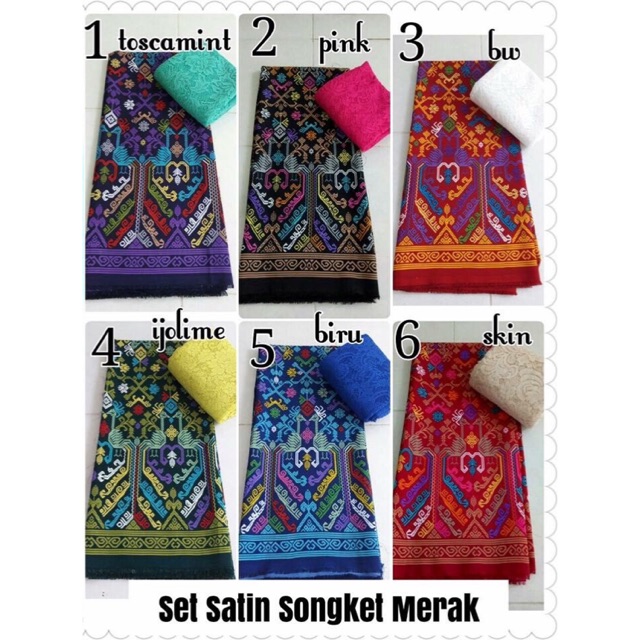Set satin songket merak (new model)