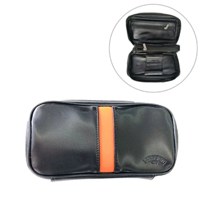 Tas Kulit Pipa Cangklong Merk Big Ben Premium, Leather Pipe Bag Case, Portable Leather Pipe Bag