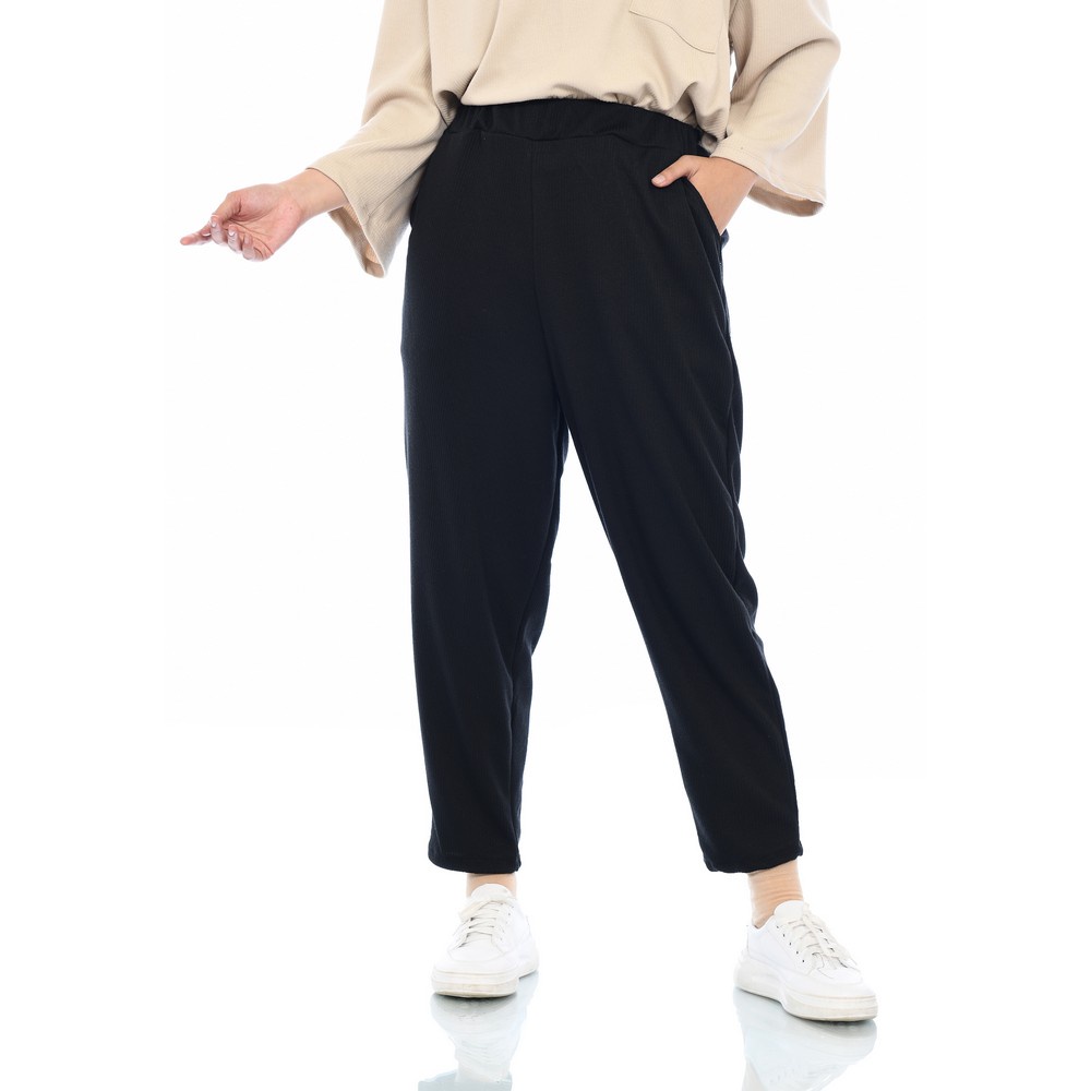 Mybamus Noa Pipe Pants – Bawahan Muslim Wanita – Celana Daily-Black M17015 R7S2