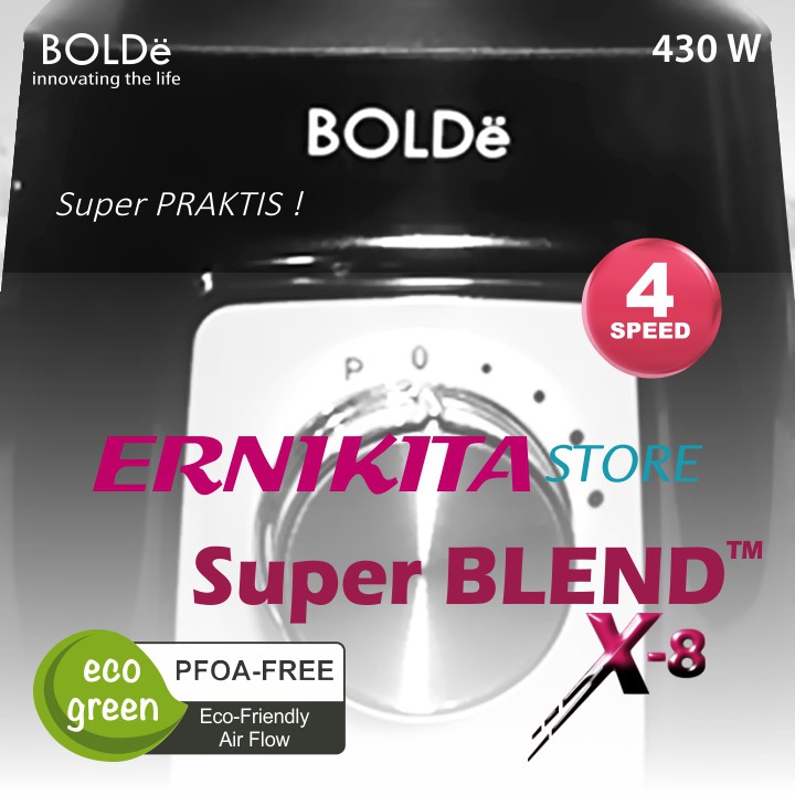 BOLDe BLENDER AND CHOPPER 2 IN 1 - Super Blend X8 BOLDe Kapasitas Tabung Kaca 1, 5 L