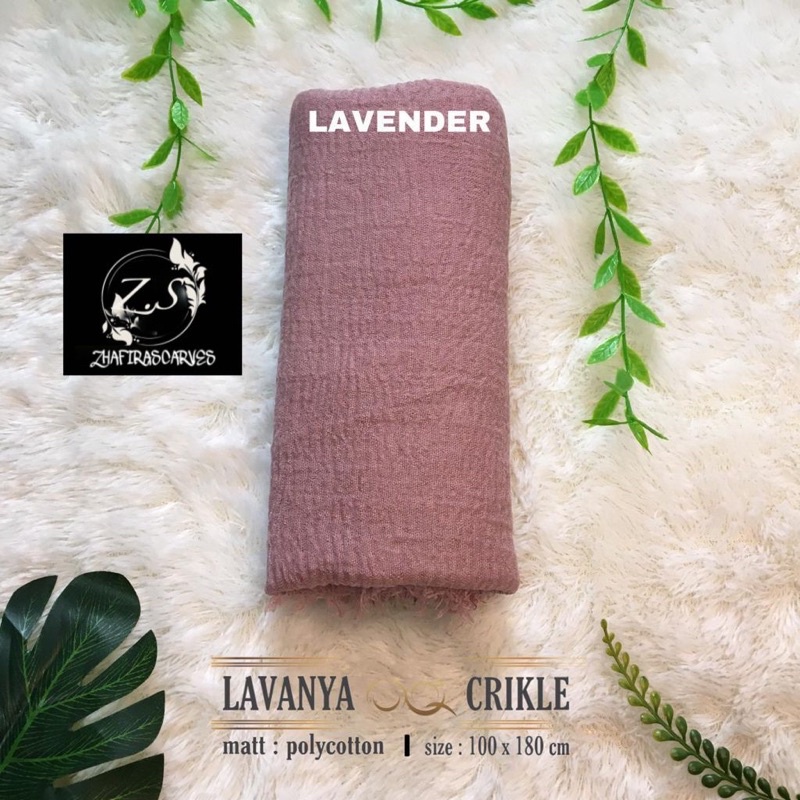 HIJAB Best Seller PASHMINA CRINKLE / CRINCLE - PASHMINA CUTTON CRINKLE / NEGRO / KUSUT-Lavender