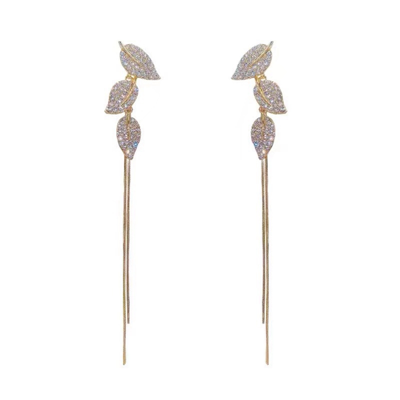 Anting Gantung Panjang Model Rumbai Silver 925 Dengan Mutiarabatu Zircon Untuk Wanita