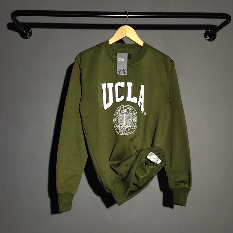 Crewneck  switer distro cowok switer hoodie  Ucla Original Crewneck UCLA Sweater ucla hitam hijau abu abu crewneck ucla hnm UCLA