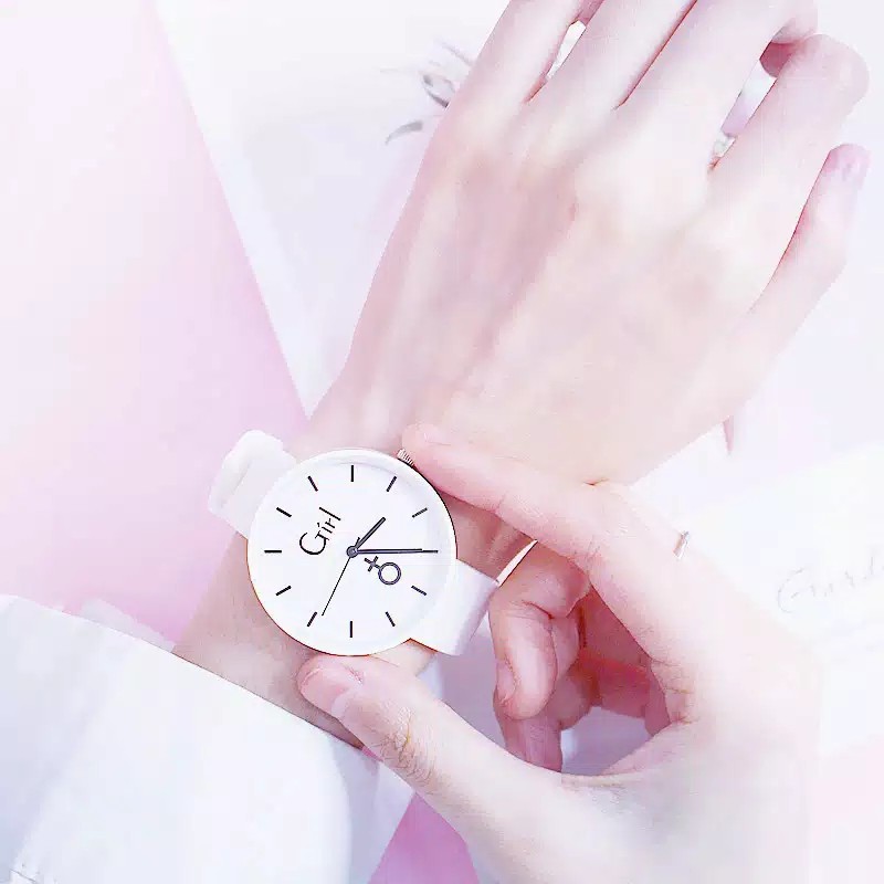 Jam Tangan Boy And Girl Jam Tangan Quartz Gaya Korea dengan Strap Jelly Women Watch Import