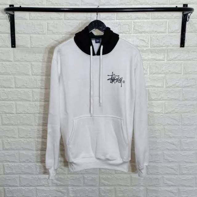 Sweater Hodie Peria Stussy Putih/hitam /Sweater Hoodie cowok jumbo