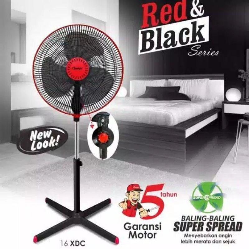TERMURAH PROMO KIPAS ANGIN COSMOS XDC 16 STAND FAN BERDIRI KAKI SILANG X KALI TAMBAH INCHI INCI INCH