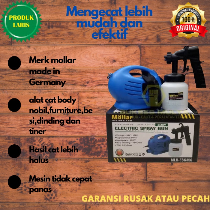 alat semprot cat listrik spray gun elektrik mollar mlr esg300 cat besi mobil tembok airbrush kayu