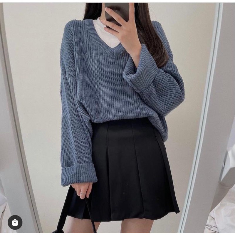 SWEATER RAJUT BASIC V KNITE SWEATER WANITA MURAH SWEATER RAJUT BASIC V KNITE SWEATER WANITA MURAH