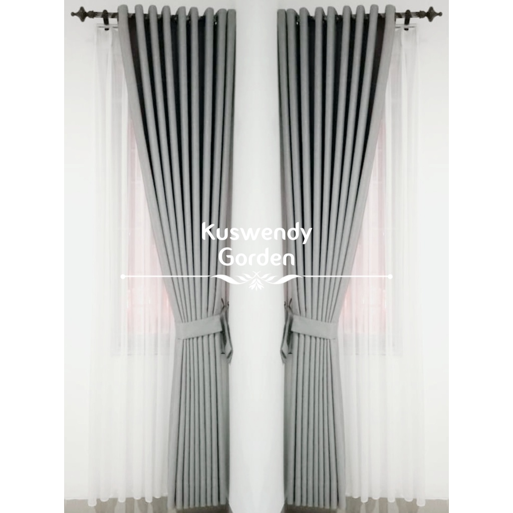 Gorden Blackout Polos 150 x 350 cm Tinggi 3.5 meter Hordeng Jendela Pintu Tirai Minimalis