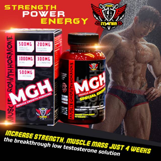 SUPLEMEN FITNES/Mgh Power mania Muscle growth Hormon testosterone booster mania