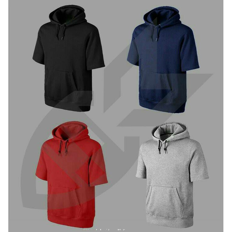jaket hoodie lengan pendek distro