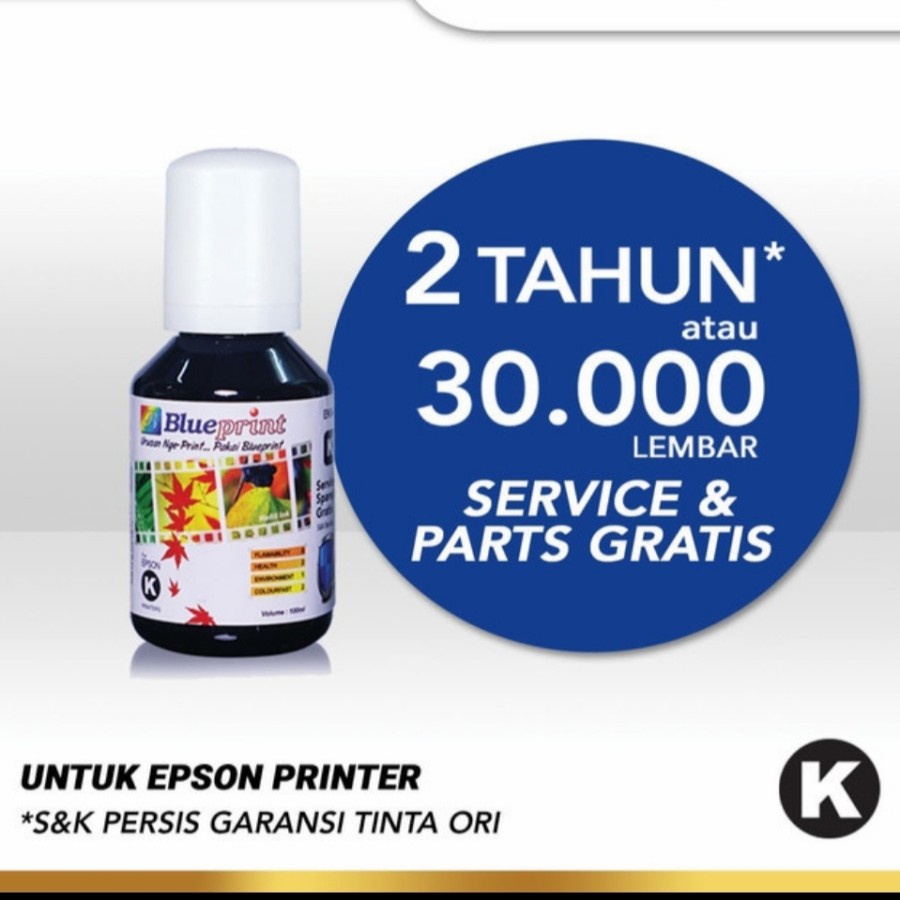 BLACK 100ml Epson 003 BLUEPRINT BK HITAM Tinta Botol ORIGINAL 100%