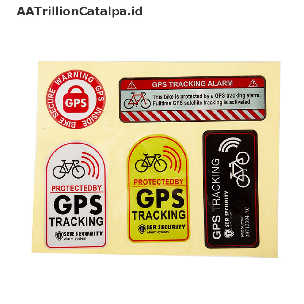 Stiker Reflektif Peringatan Alarm Pelacak GPS Anti Maling Untuk Sepeda Motor