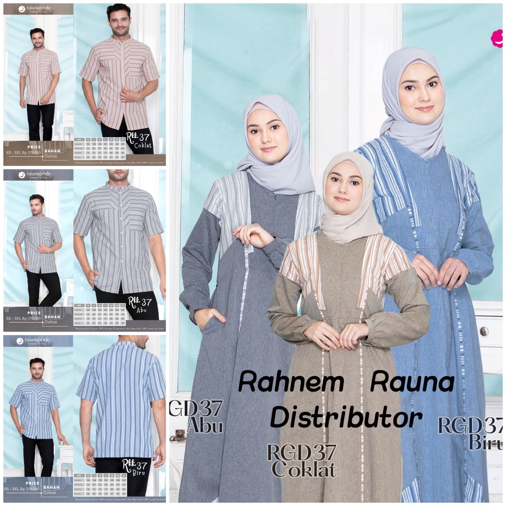 gamis couple rauna rgd rkk 37 / gamis dewasa / koko dewasa / couple ibu dan bapak / gamis wanita