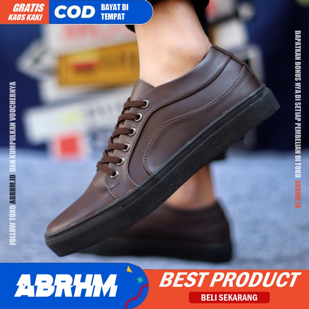 ABRHM x OLIVER Sepatu Casual Sneakers Sepatu Pria Casual Sneaker Kulit Pu Original Sepatu Semi Formal cowo Sepatu Kasual Kerja Kuliah Kondangan Gaya Santai Keren Kekinian Original Murah Terlaris