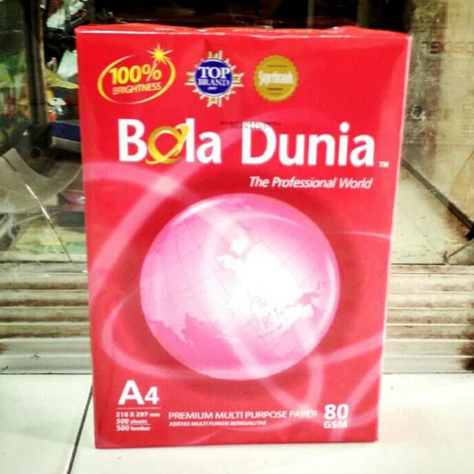 

BOLA DUNIA KERTAS HVS A4 80 GSM 210 X 297 MM KODE 668