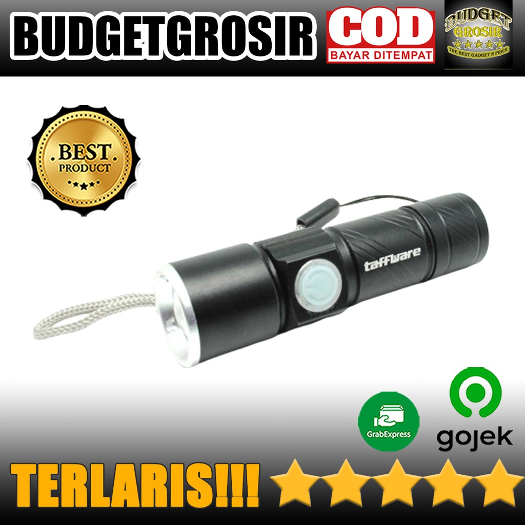 Senter LED Mini USB Rechargeable Q5 LED 2000 Lumens--TaffLED