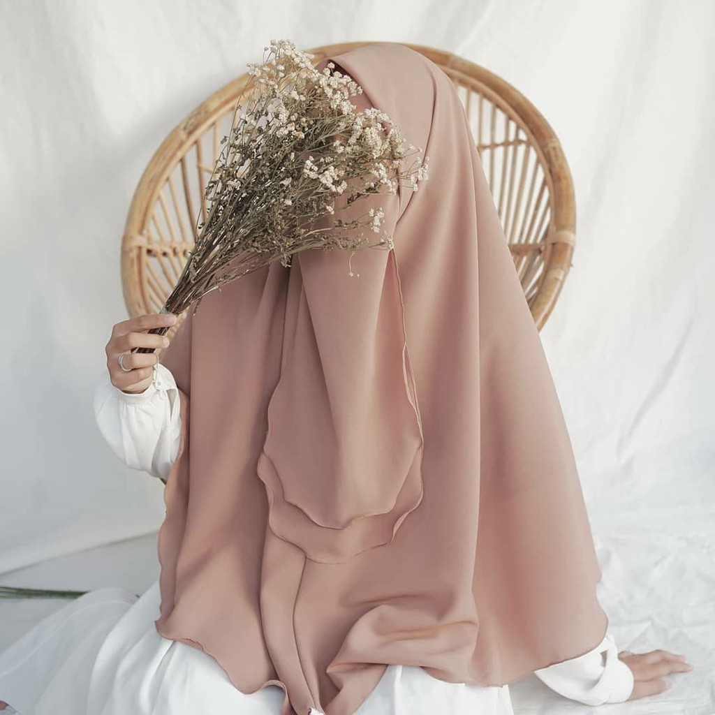 Khimar  instan set cadar  tanpa pet / Best seller khimar oval free cadar bisa COD-4