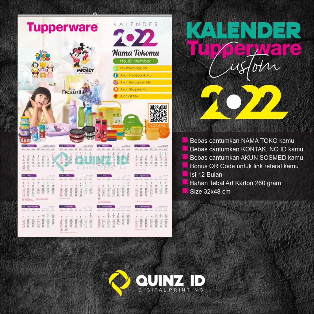 

TERMURAH !!! Kalender TUPPERWARE 2022 Custom
