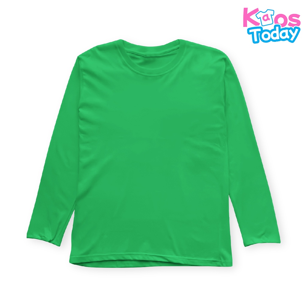 Kaos Polos Lengan panjang Dewasa Pria Dan Wanita Unisex Bahan Katun Soft - Hijau Fuji