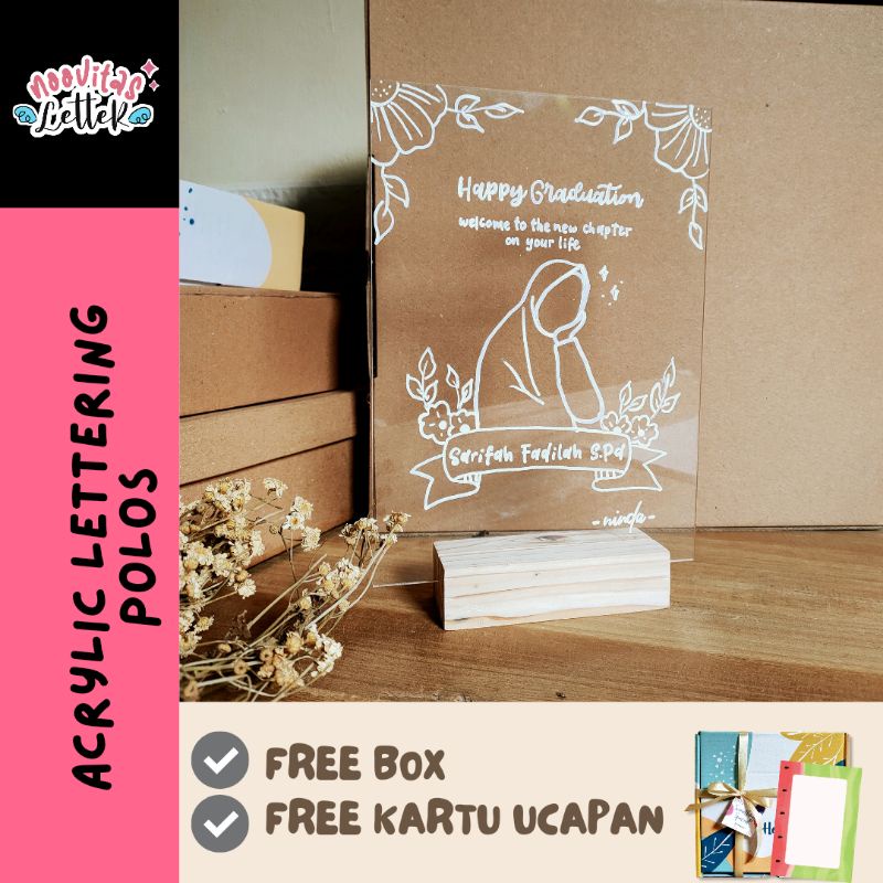 ACRYLIC LETTERING POLOS / AKRILIK LETTERING  / KADO WISUDA