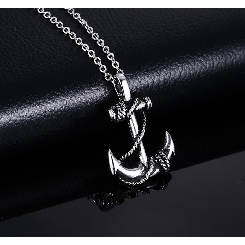 European and American style men's stainless steel anchor pendant Pirates of the Caribbean anchor necklace