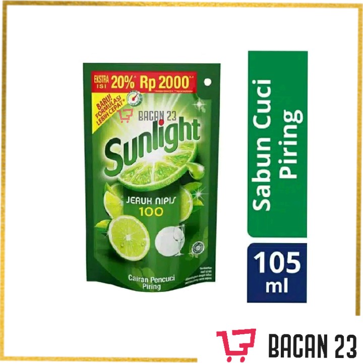 Sunlight Jeruk Nipis (105ml)/ Sabun Cuci Piring/ Bacan 23 - Bacan23