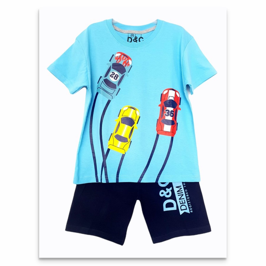 Setelan Kaos Anak Robot | Setelan Batman | Setelan Cool Bro | Setelan Mobil Balap | Setelan Spiderman | Baju Anak Laki Laki | Kaos Karakter Anak Laki 1-10 tahun-Racing Cars