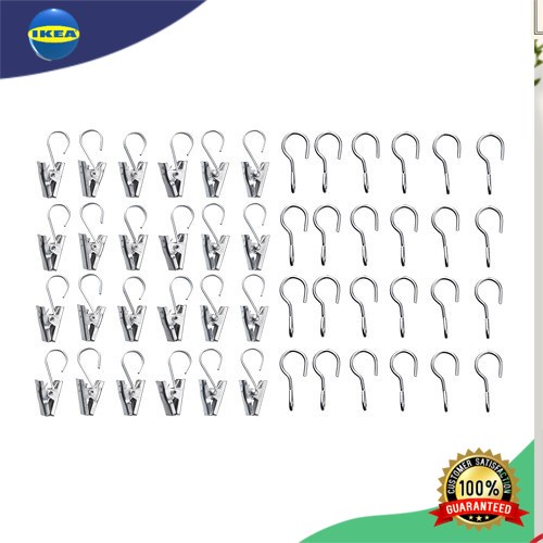 Besi Pengait gorden dengan klip IKEYA SET RIKT bahan besi baja tahan karat