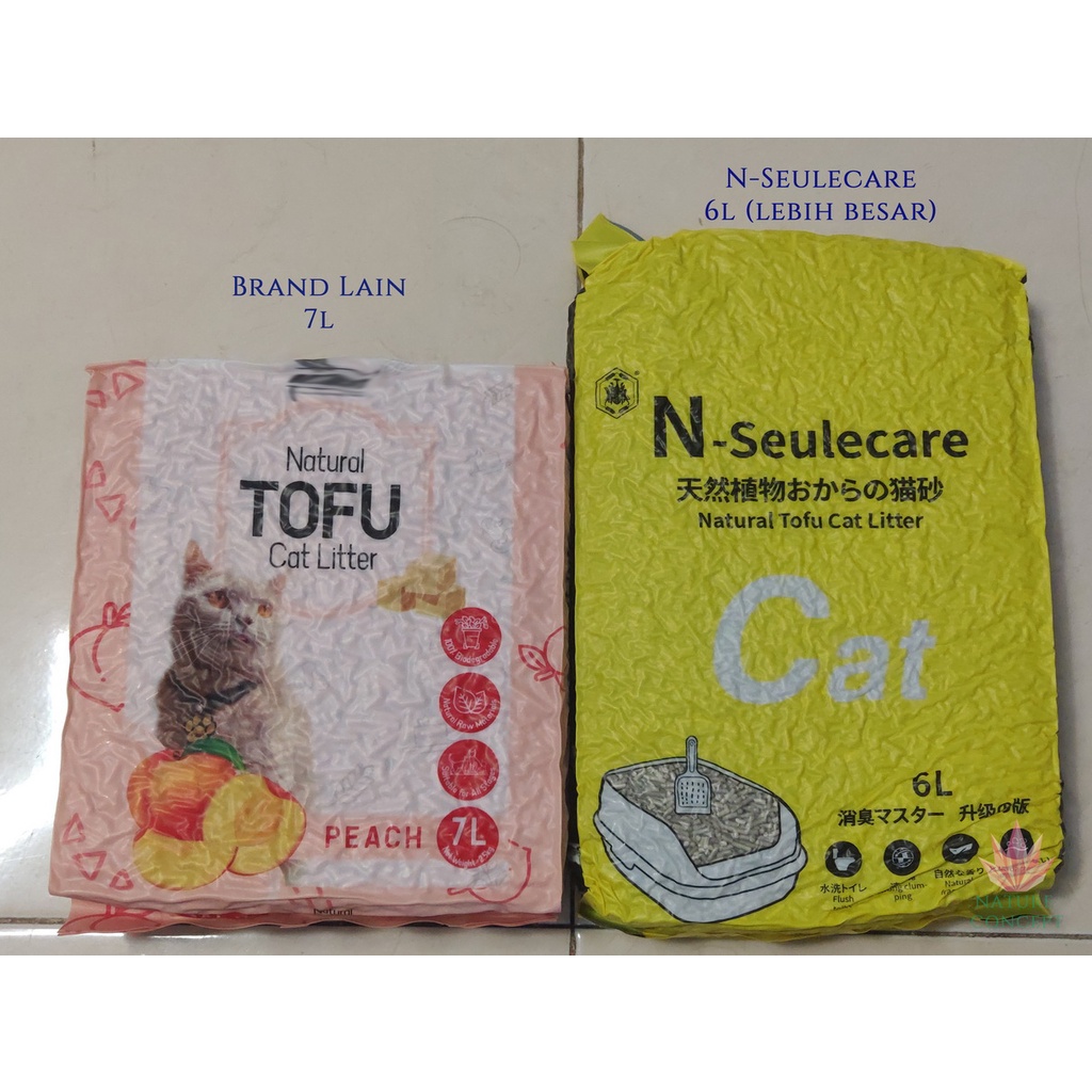 France N-Seulecare Cat Litter Premium Grade 6L Natural Tofu Cat Litter Flushable Cat Litter (Import) * Super Clumping * Pasir Kucing