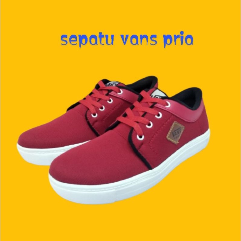 Sepatu Vans pria Sepatu sneakers pria red merah