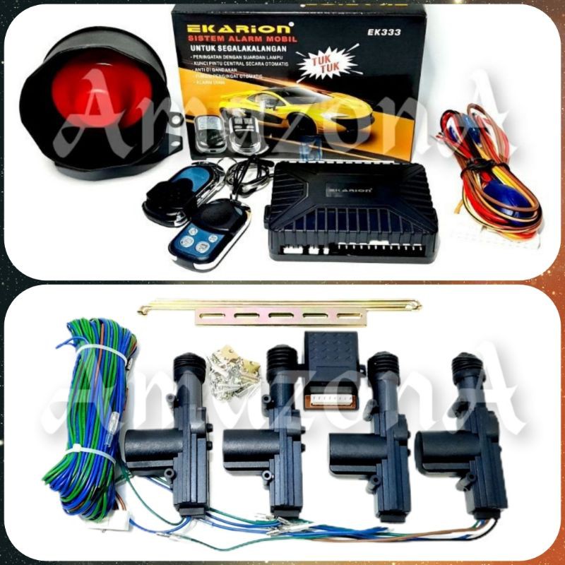 Paket Alarm Mobil EK333 dan Central Lock 4 Pintu