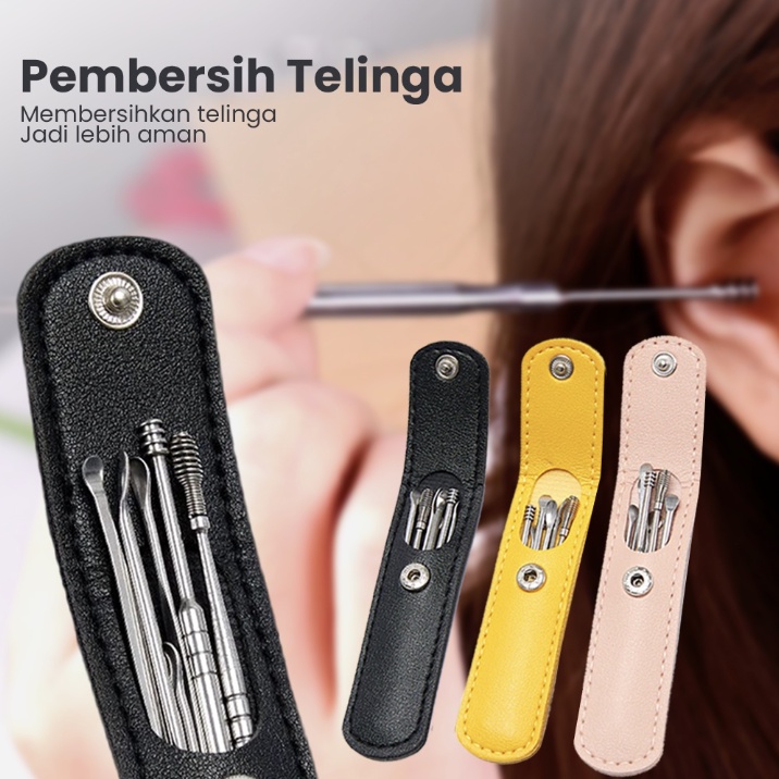 Korek Kuping Alat Pembersih Telinga Ear Wax Picker 6 pcs Stainless KU028